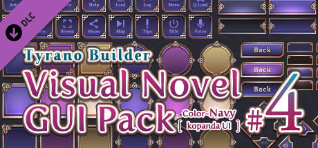 Tyrano Builder - Visual Novel GUI Pack #4 Color-Navy [kopanda UI] banner image