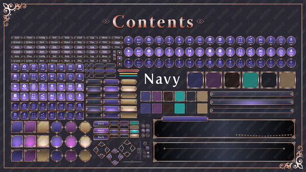 Tyrano Builder - Visual Novel GUI Pack #4 Color-Navy [kopanda UI]