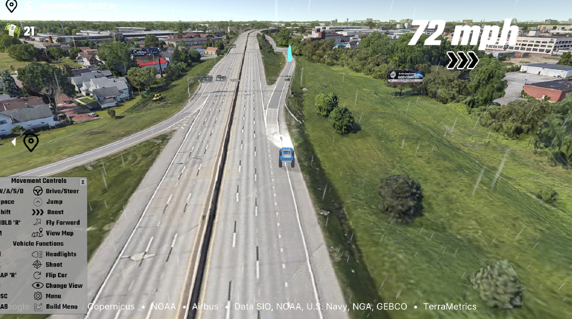 EarthKart: Google Maps Driving Simulator screenshot #1