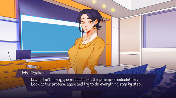 Screenshot of Teacher Seduction gameplay showing in-action mechanics