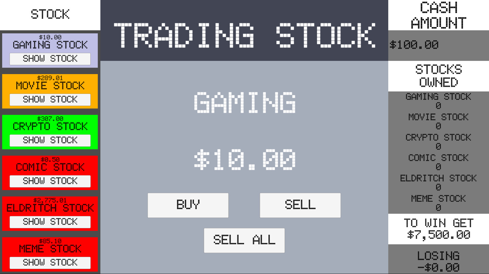 Simple Stock Trading Simulator