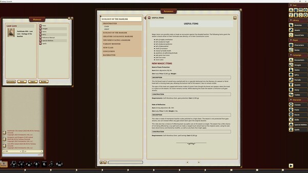 Fantasy Grounds - Lost Lore: Ecology of the Basilisk