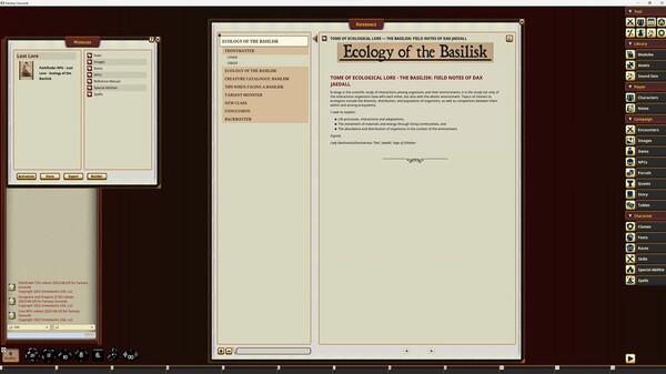 Fantasy Grounds - Lost Lore: Ecology of the Basilisk