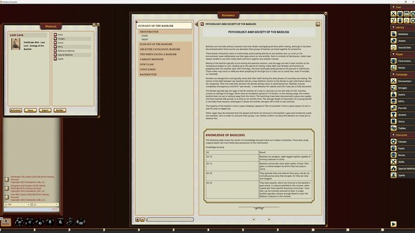 Fantasy Grounds - Lost Lore: Ecology of the Basilisk