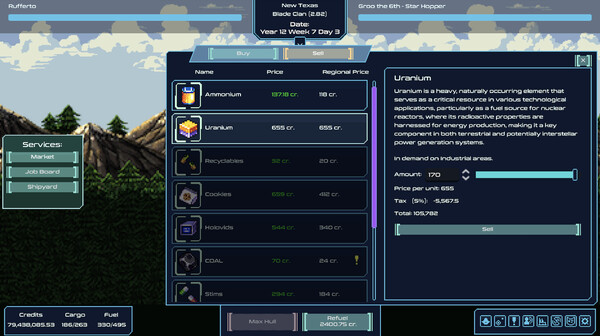 Screenshot z Spaceport Trading Company