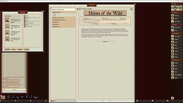 Fantasy Grounds - Lost Lore: Horses of the Wild