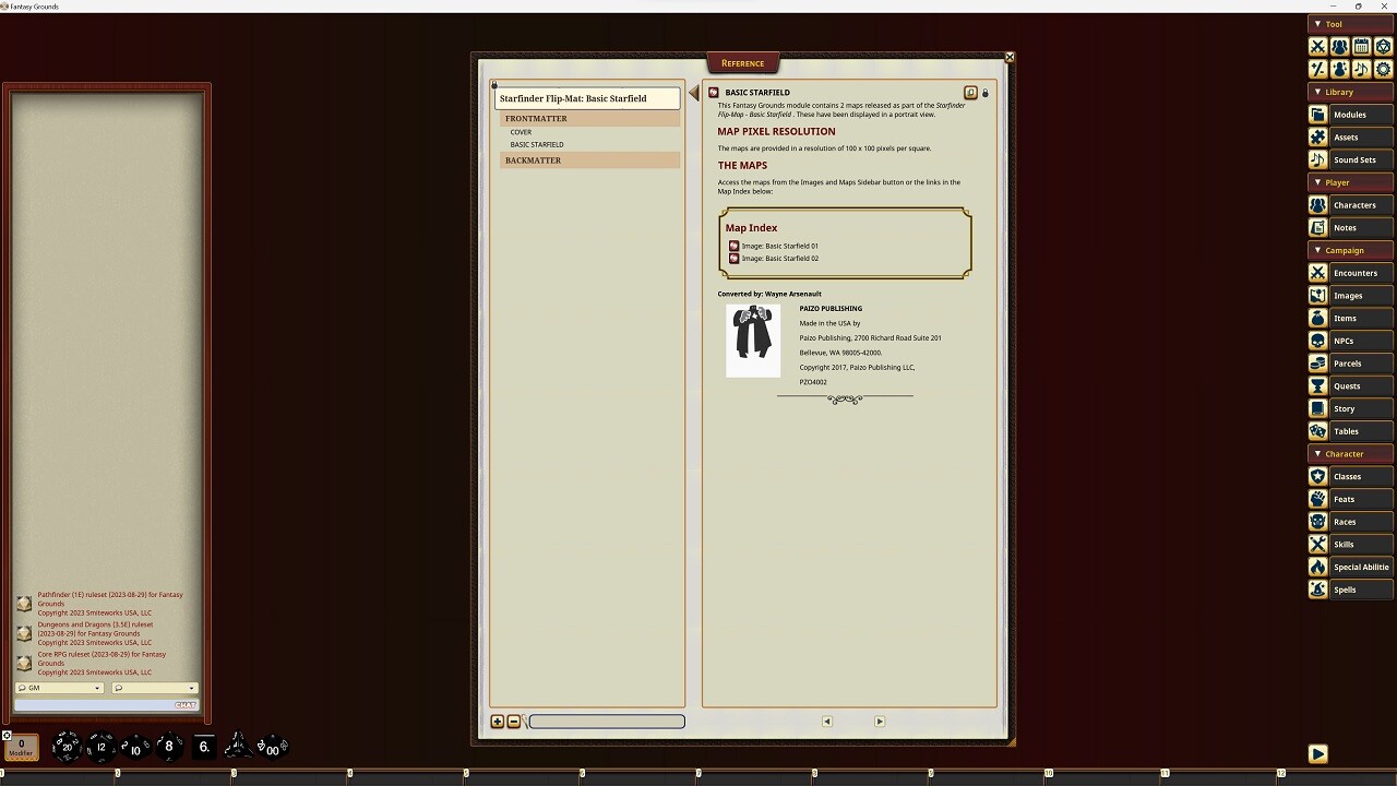 Fantasy Grounds - Starfinder RPG - Starfinder Flip-Mat - Basic Starfield screenshot 1