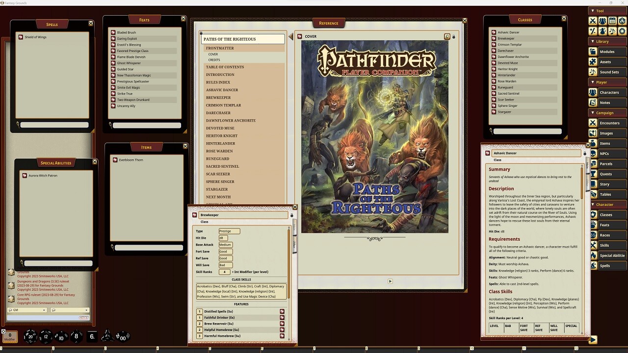 Fantasy Grounds - Pathfinder RPG - Pathfinder Companion: Paths of the Righteousのスクリーンショット 1