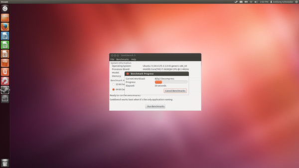 Screenshot z Geekbench 3