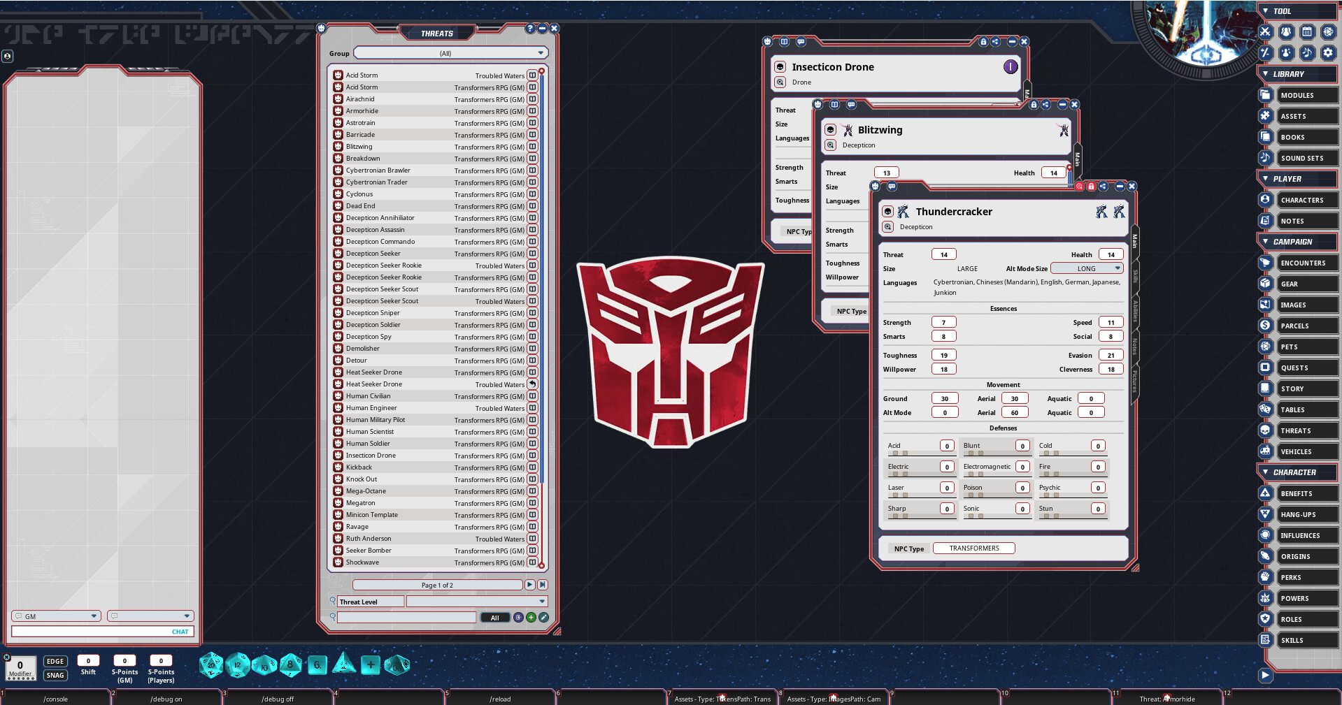 Fantasy Grounds - Transformers Roleplaying Game Core Rules and Ruleset screenshot 1