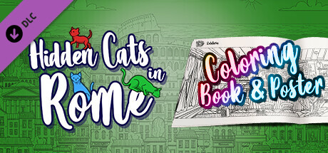 Hidden Cats in Rome - Printable PDF Coloring Book and Poster banner image