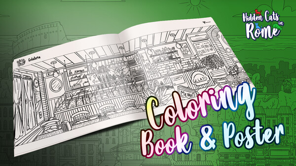 Hidden Cats in Rome - Printable PDF Coloring Book and Poster screenshot 1