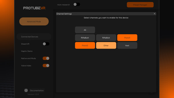 Screenshot z ProTubeVR Companion-App Screenshot z ProTubeVR Companion-App