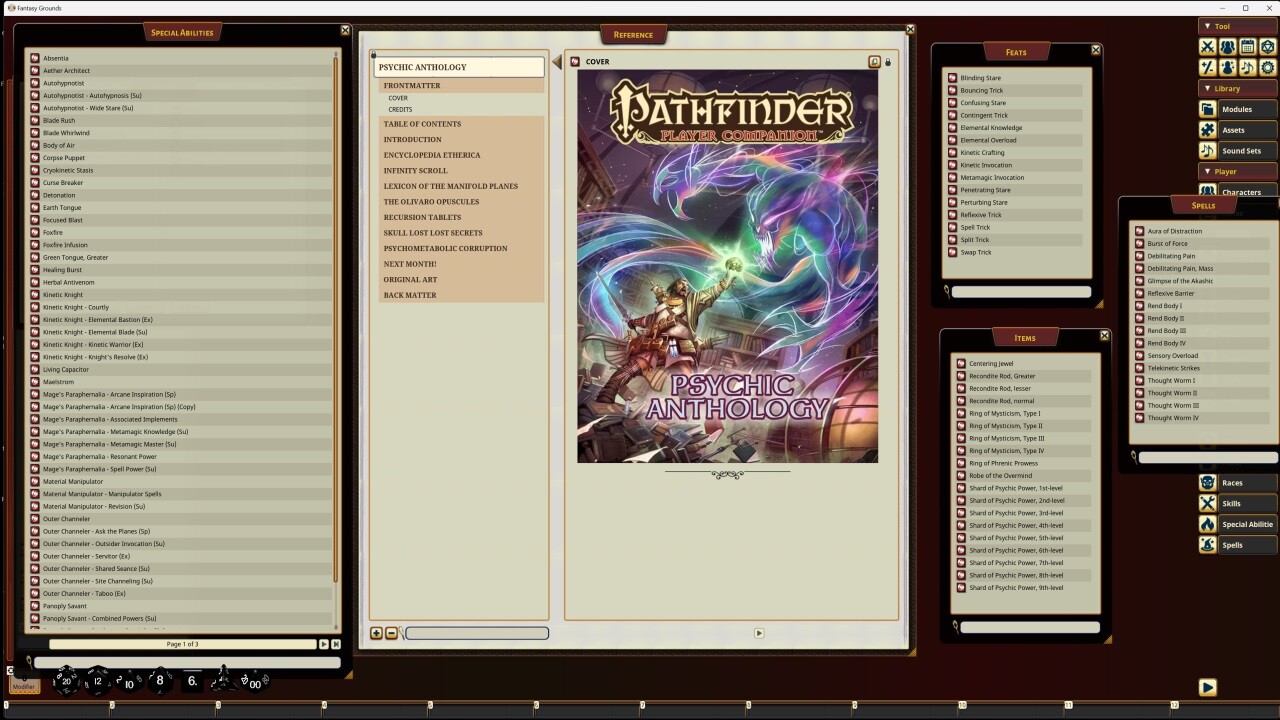 Скидка на Fantasy Grounds. Pathfinder RPG. Pathfinder Companion. Psychic  Anthology