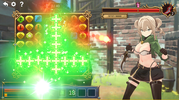 Screenshot of Fantasy Match -Make a H match with cute young woman- gameplay showing in-action mechanics