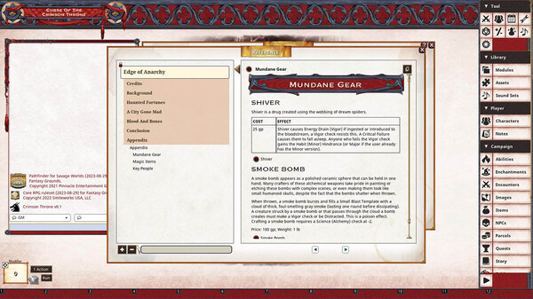 Fantasy Grounds - Pathfinder(R) for Savage Worlds: Curse of the Crimson Throne - Book 1: Edge of Anarchy