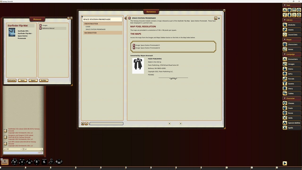 Fantasy Grounds - Starfinder RPG - Starfinder Flip-Mat - Space Station Promenadeのスクリーンショット 1