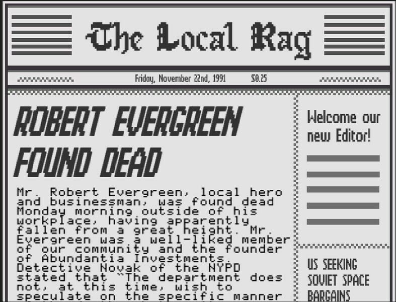 Report on the Death of Robert Evergreen screenshot