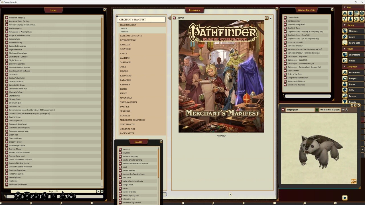 Fantasy Grounds - Pathfinder RPG - Pathfinder Companion: Merchant's Manifestのスクリーンショット 1
