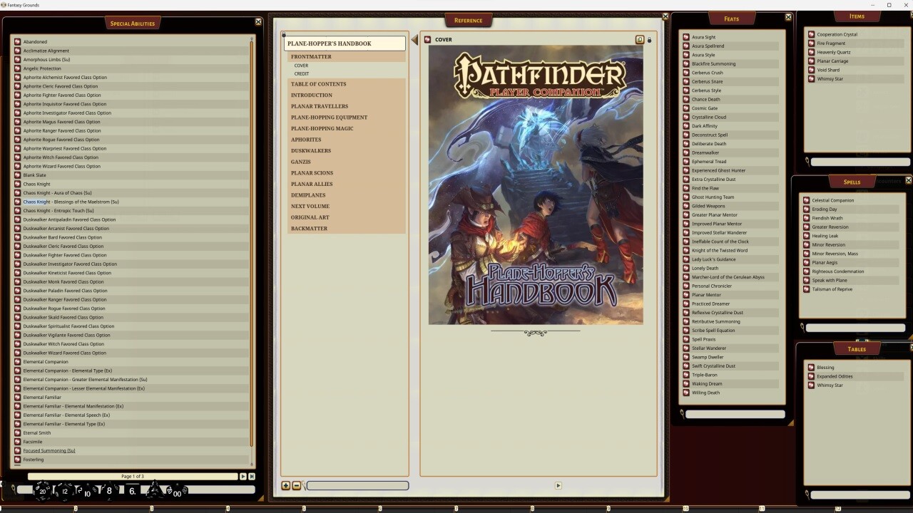 Fantasy Grounds - Pathfinder RPG - Pathfinder Companion: Plane-Hopper's Handbookのスクリーンショット 1