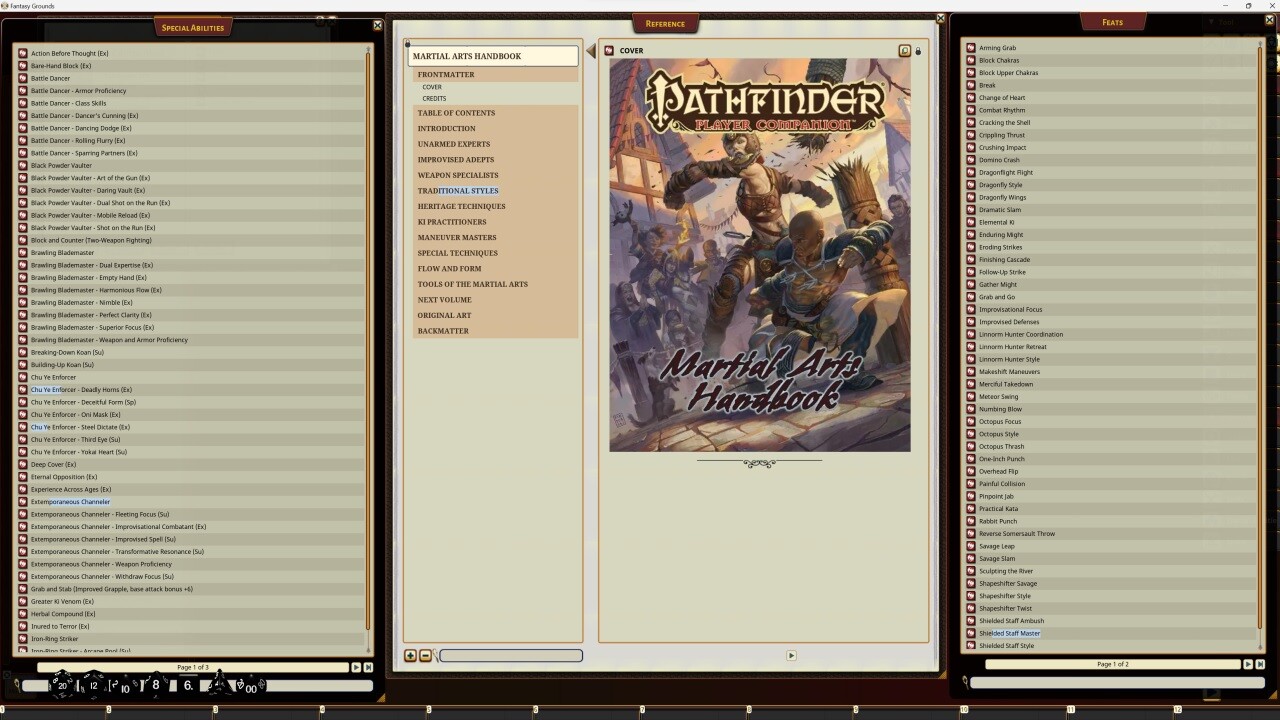 Fantasy Grounds - Pathfinder RPG - Pathfinder Companion: Martial Arts Handbook Featured Screenshot #1