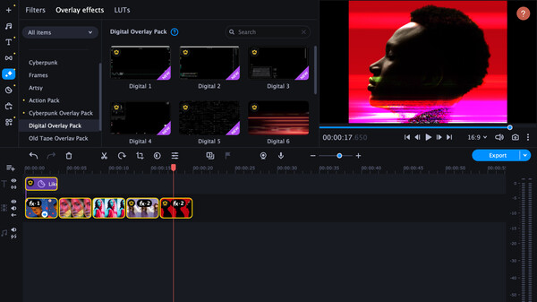 Movavi Video Editor 2024 - Digital Overlay Pack