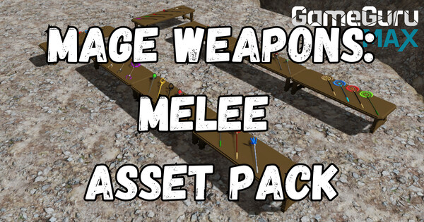 GameGuru MAX Low Poly Asset Pack - Mage Weapons: Melee