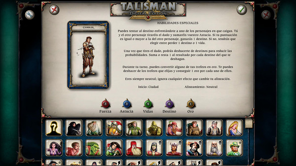 Captura 2 de Talisman Character - Gambler