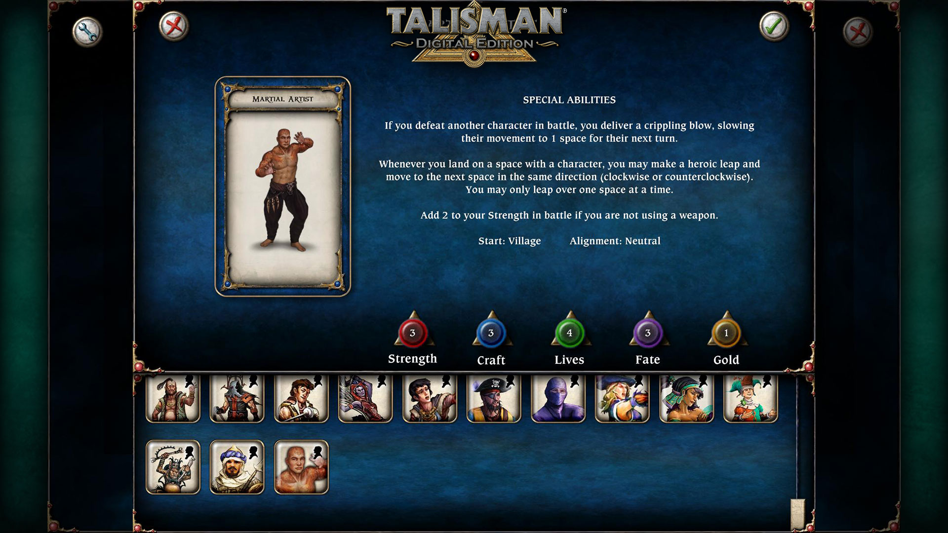 Talisman Character - Martial Artist Featured Screenshot #1