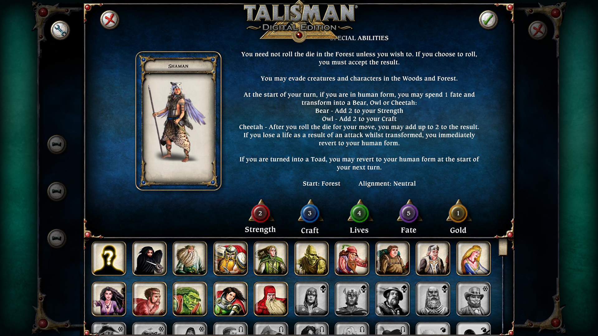 Talisman Character - Shaman Featured Screenshot #1