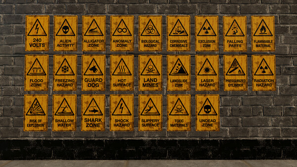 GameGuru MAX Modern Day Asset Pack - Hazard Signs