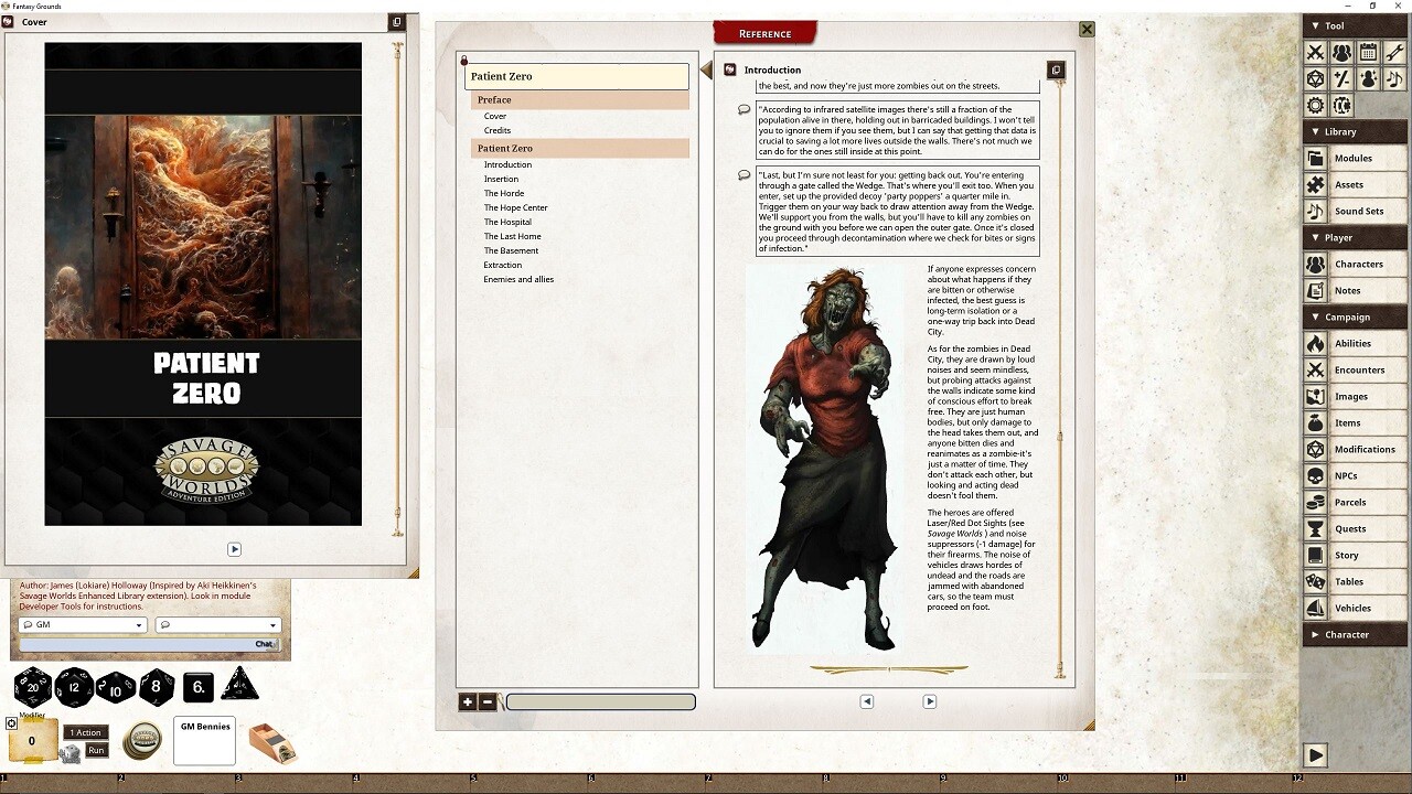 Fantasy Grounds - Horror Companion Adventure (SWADE) - Patient Zeroのスクリーンショット 1