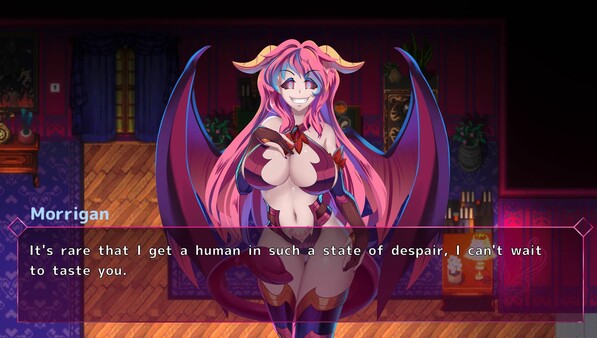 Screenshot of Situation Succ: Inn Elysium gameplay showing in-action mechanics