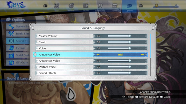 Granblue Fantasy Versus: Rising - System Voice Set