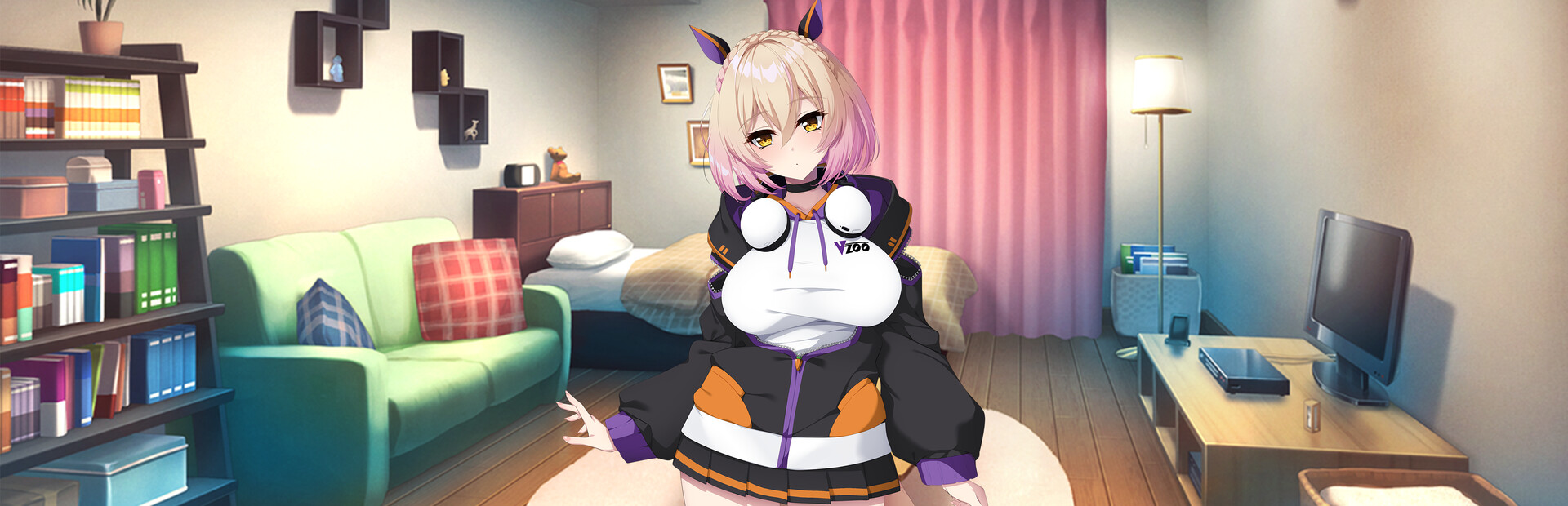 My oshi vtuber jumped through the screen and now we're living together: Chill and vibey beast girl game streamer