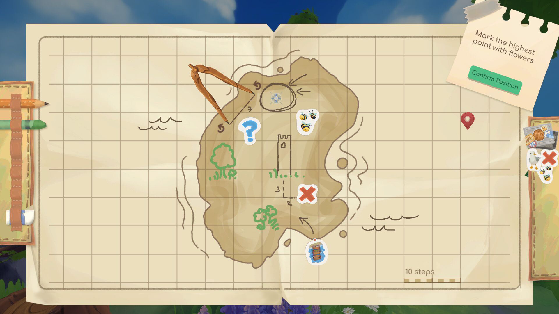 Map Map 公式スクリーンショット 手描きの地図に目印を書き込む場面