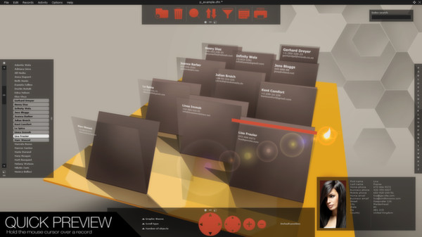 Screenshot z CardFile3D