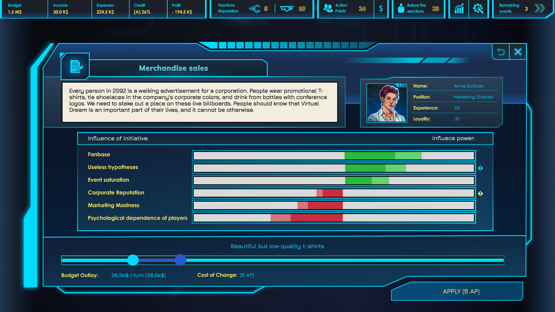 CEO Sim: Cyberpunk screenshot #3