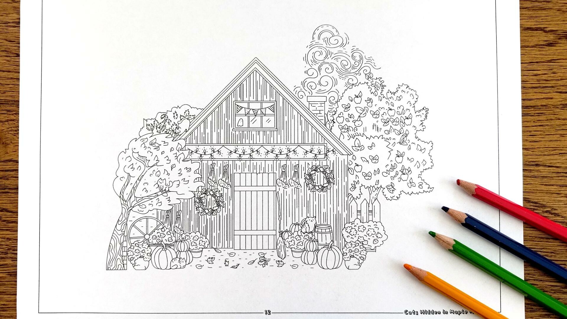 Cats Hidden in Maple Hollow - Coloring Book Featured Screenshot #1
