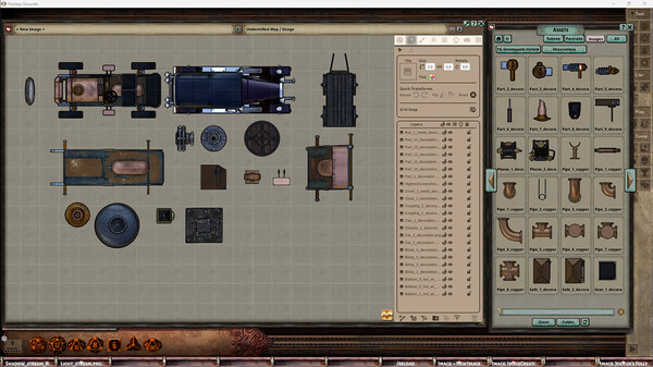 Fantasy Grounds - FG Steampunk Vehicles Map Pack