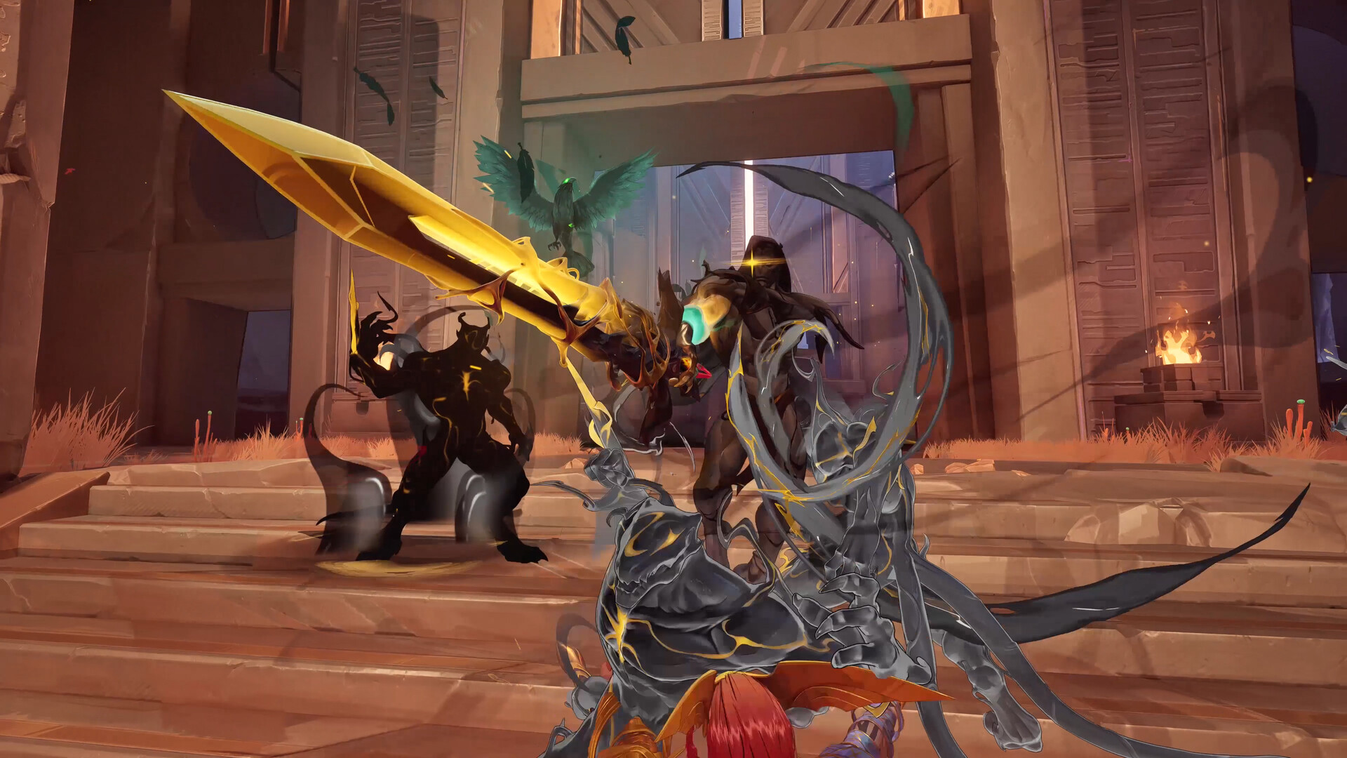 Marvel Rivals heroes clash in a destructible battlefield during a team fight