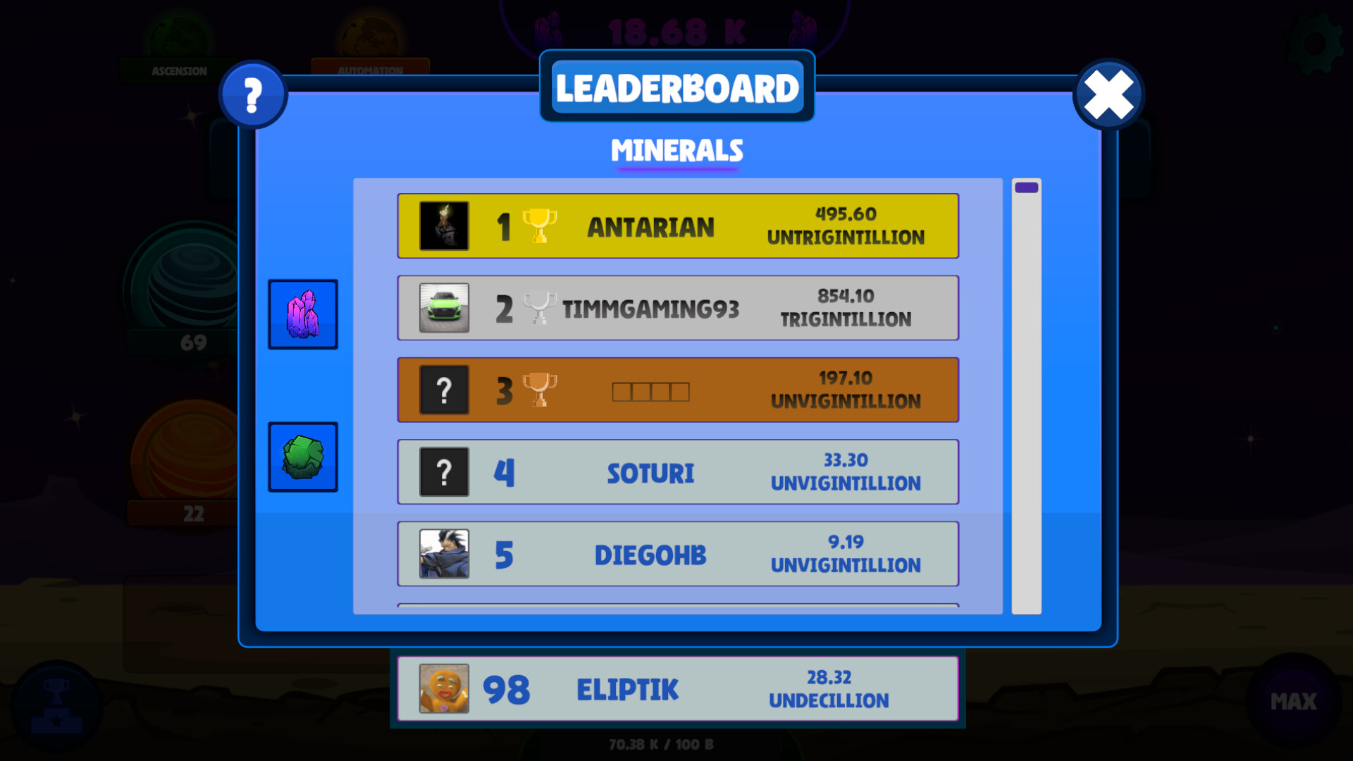 #6. Idle Planets (Steam) 由: Eliptik