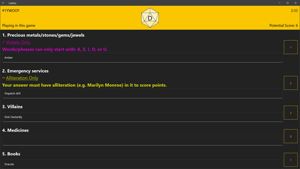 Catlists screenshot 2