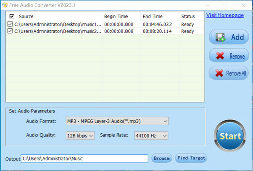 Free Audio Converter screenshot 2