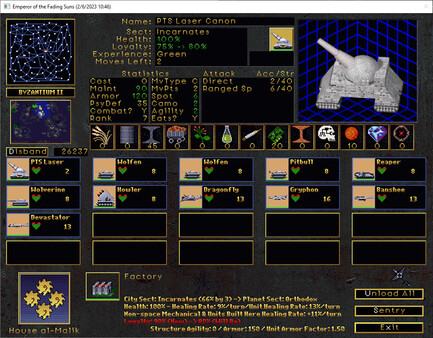 Screenshot z Emperor of the Fading Suns Screenshot z Emperor of the Fading Suns
