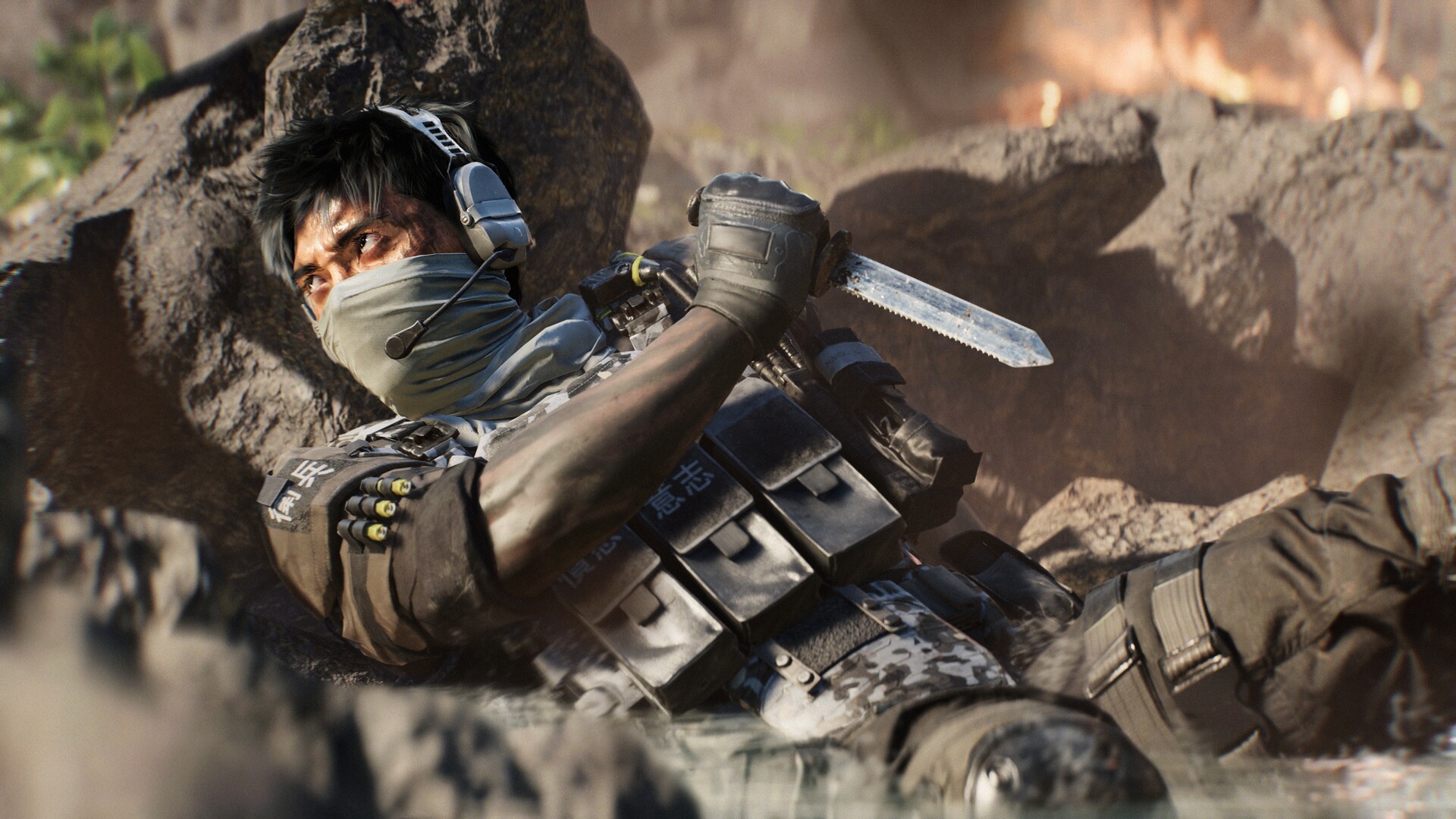 A REDSEC operator's headset and mic rig, now doubling as the hardware behind Battlefield 6's new Proximity Chat layer. Image: Electronic Arts.