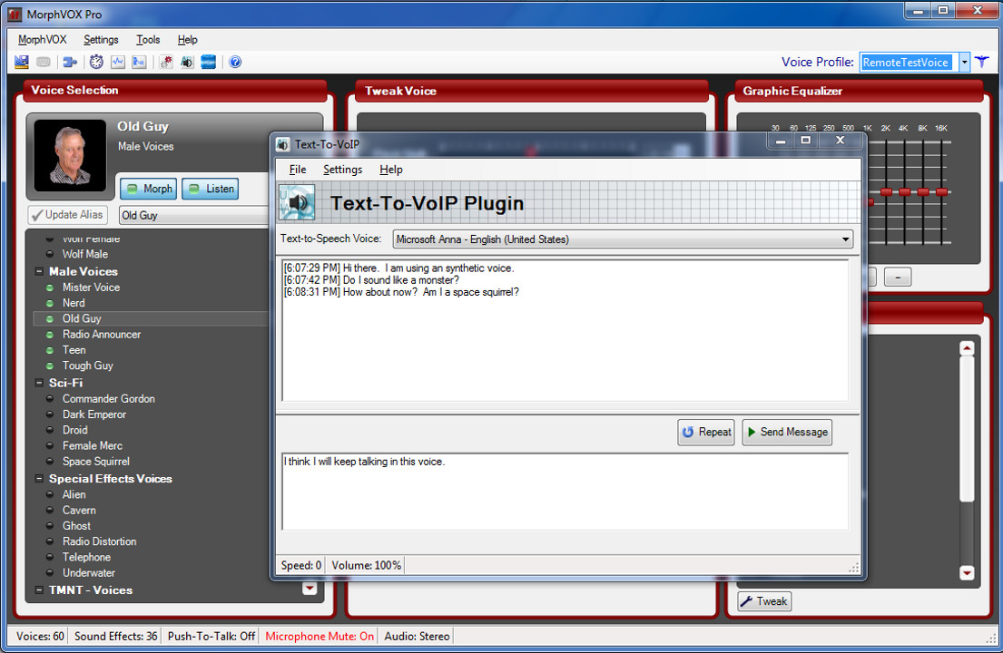 Text-to-VoIP Plugin - MorphVOX Pro 4 Featured Screenshot #1