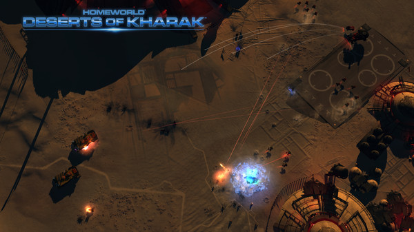 Screenshot of Homeworld: Deserts of Kharak gameplay showing in-action mechanics