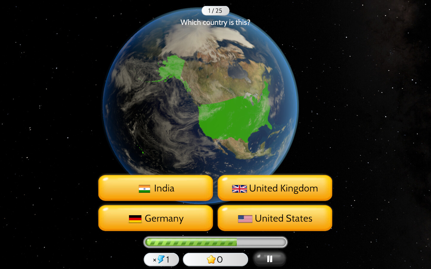 Capitals Quizzer - Globe Mode Featured Screenshot #1