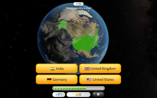 Capitals Quizzer - Globe Mode screenshot 1